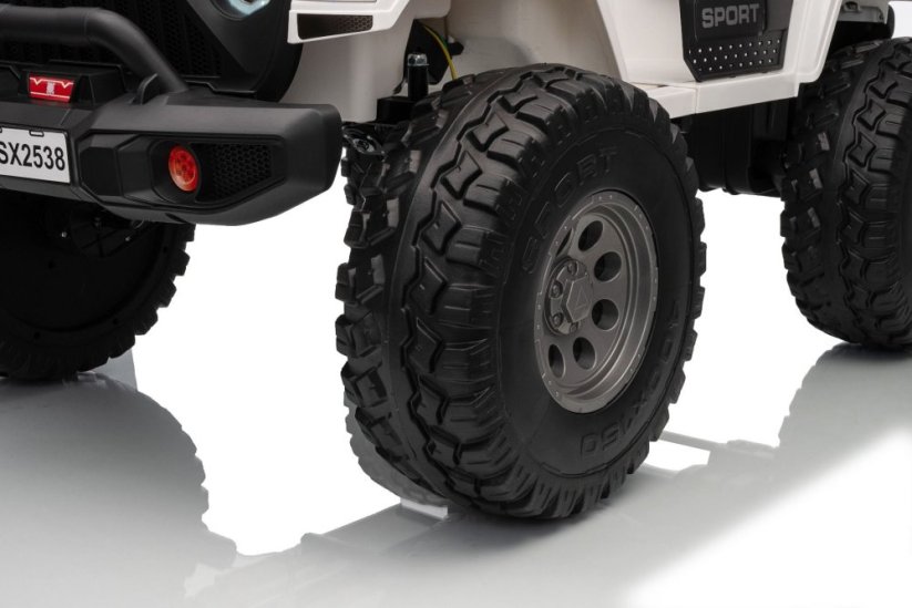 Elektrické autíčko Beneo Motors OFFRIDE 4x4² Dvojmiestne 12V, čierne, MP3 Prehrávač s USB/AUX vstupom, Pohon 4x4, Lítiová Batéria, EVA kolesá s odpružením, Diaľkový ovládač, LED Svetlá