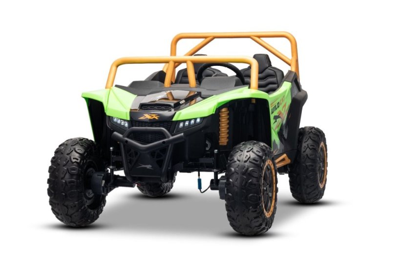 Elektrická buggy Arctic CAT XXL 4x4 24V, zelená, dvoumístná, Měkká EVA kola, Výkonné motory, Lithiová baterie, MP3 přehrávač s Bluetooth, Odpružená zadní náprava, Koženková sedadla, Originální licence