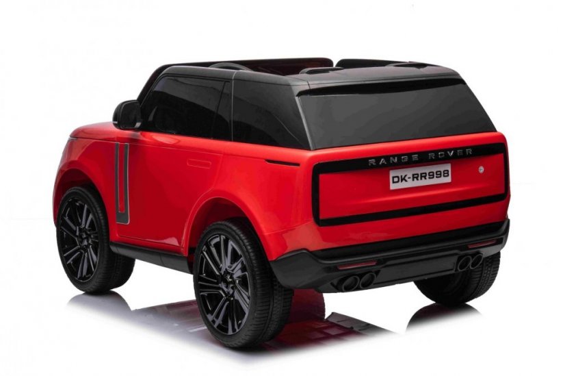 Beneo Elektrické autíčko Range Rover model 2023, Dvoumístné, červené, Koženková sedadla, Rádio se vstupem USB, Zadní Pohon s odpružením, 12V7AH Baterie, EVA kola, Klíčové třípolohové startování, 2,4 GHz, licencované