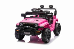 Beneo Elektrické autíčko OFFROAD NEW s pohonem zadních kol, růžové, Lithiová baterie, Vysoký podvozek, široké sedátko, Odpružené nápravy, 2,4 GHz Dálkový ovladač, MP3 přehrávač se vstupem USB/SD, LED světla
