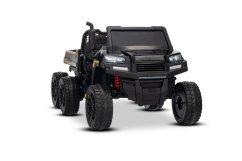 Beneo Farmárske elektrické autíčko RIDER 6X6 24V s pohonom štyroch kolies 4X 200W, Dvojmiestne, čierne, Lítiová batéria, EVA kolesá, Koženkové dvojsedadlo, Odpružené nápravy, 2,4 GHz Diaľkový ovládač, MP3 s USB