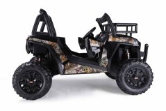 Beneo Elektrické autíčko UTV 24V, čierne, dvojmiestné, 2 x 200 W Motor, Lítiová batéria, EVA kolesá, odpružené nápravy, ektrická brzda, čalúnené sedadlo, 2,4 GHz DO, Dvojmiestne, USB, SD karta