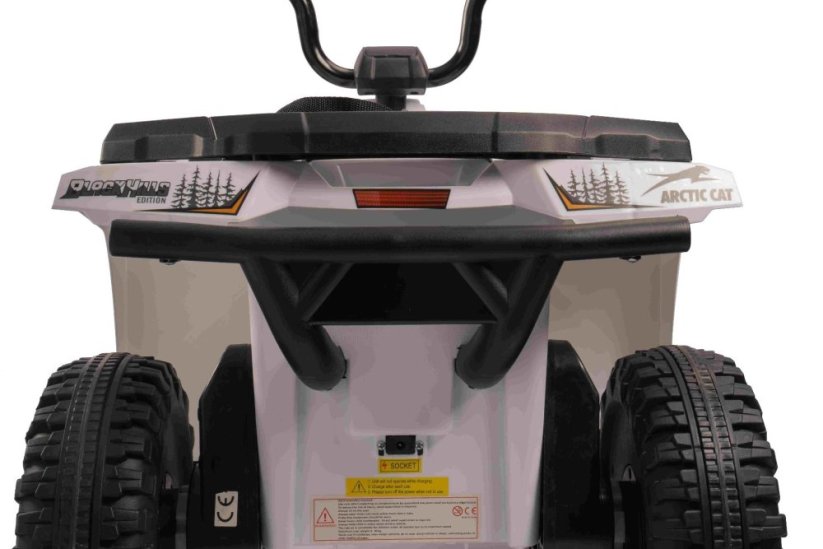 Elektrická štvorkolka Beneo Arctic Cat 12V so zadným pohonom, biela, LED svetlá, Lítiová batéria, 2 x 25W motor, Originál Licencia