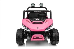 Beneo Elektrické auto T-REX Ride 4x4 dvoumístné 24V, růžové, MP3 přehrávač se vstupem USB/AUX, pohon 4x4, lithiová baterie, odpružení, dálkové ovládání, LED světla