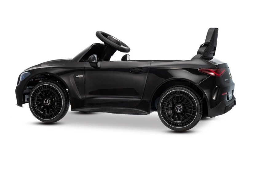 Beneo Elektrické autíčko Mercedes CLE 12V s pohonom zadných kolies, čierne, Jednomiestne, Lítiová batéria, LED svetlá, široké sedadlo, 2,4 GHz diaľkový ovládač, MP3 prehrávač so vstupom USB/AUX a Bluetooth, ORIGINAL Licencia