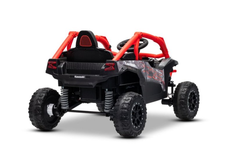 Elektrické autíčko Kawasaki TERYX KRX 1000 12V, červené, jednomiestne, odpružená zadná náprava, 2,4 Ghz diaľkové ovládanie, Lítiová batéria, 2 x 25W Motory, MP3 s USB/AUX,