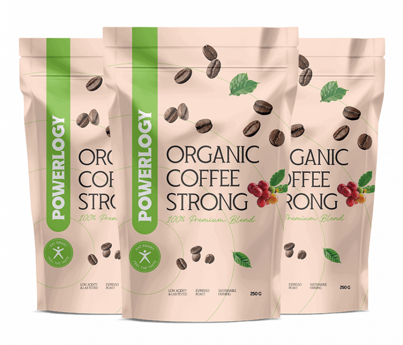 Powerlogy Organic Coffee Strong 3 x 250 g