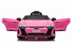 Beneo Elektrické autíčko Audi RS E-tron GT 12V, růžové, široké jednomístné sedátko, 2,4GHz dálkové ovládání, USB/AUX Vstup, Bluetooth, Odpružení, Lithiová baterie, LED světla, 2 X 25W Motor, ORIGINÁL licence