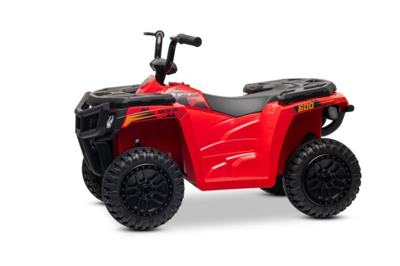 Elektrická čtyřkolka Beneo Arctic Cat 12V se zadním pohonem, červená, LED světla, lithiová baterie, 2 x 25W motor, originální licence