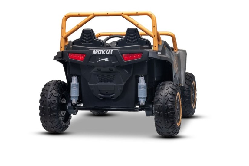 Elektrická buggy Arctic CAT XXL 4x4 24V, šedá, dvoumístná, měkká EVA kola, výkonné motory, lithiová baterie, MP3 přehrávač s Bluetooth, odpružená zadní náprava, koženková sedadla, originální licence