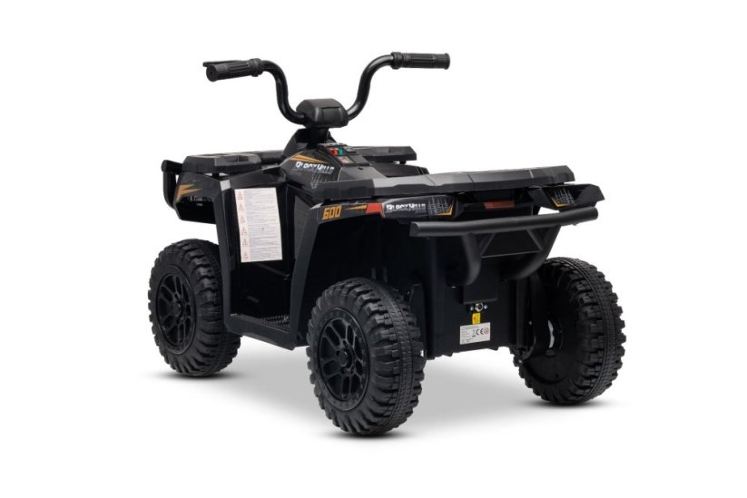 Elektrická čtyřkolka Beneo Arctic Cat 12V se zadním pohonem, černá, LED světla, lithiová baterie, 2 x 25W motor, originální licence