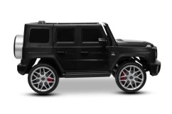 Beneo Elektrické autíčko Mercedes-Benz G63 AMG 4x4 Dvojmiestne 24V, čierne, MP3 Prehrávač s USB/AUX a Bluetooth pripojením, Pohon 4x4, Lítiová batéria , EVA kolesá s odpružením, Koženkové sedadlá, Diaľkový ovládač, Licencované