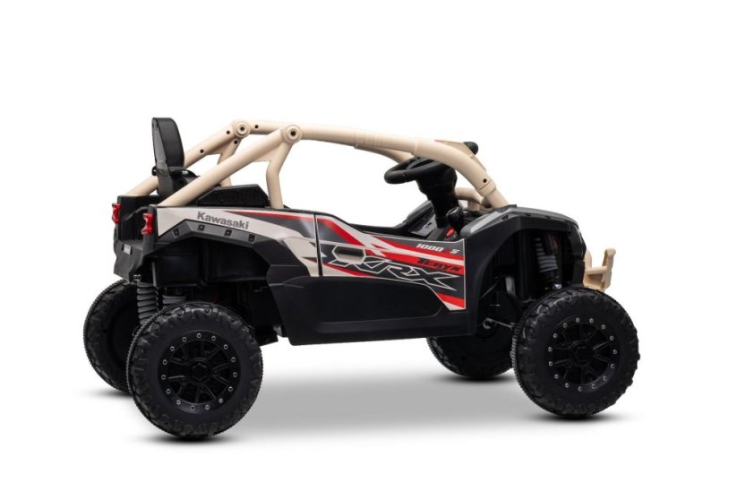 Elektrické autíčko Kawasaki TERYX KRX 1000 12V, khaki, jednomiestne, odpružená zadná náprava, 2,4 Ghz diaľkové ovládanie, Lítiová batéria, 2 x 25W Motory, MP3 s USB/AUX
