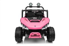 Beneo Elektrické auto T-REX Ride 4x4 dvoumístné 24V, růžové, MP3 přehrávač se vstupem USB/AUX, pohon 4x4, lithiová baterie, odpružení, dálkové ovládání, LED světla