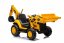 Beneo Licencovaný elektrický Bagr Caterpillar se svahovací i výkopovou lžící, Jednomístný, žlutý, USB vstupem na MP3 Přehrávači, Zadním pohonem s 2 x 30W Motory a Lithiovou baterií