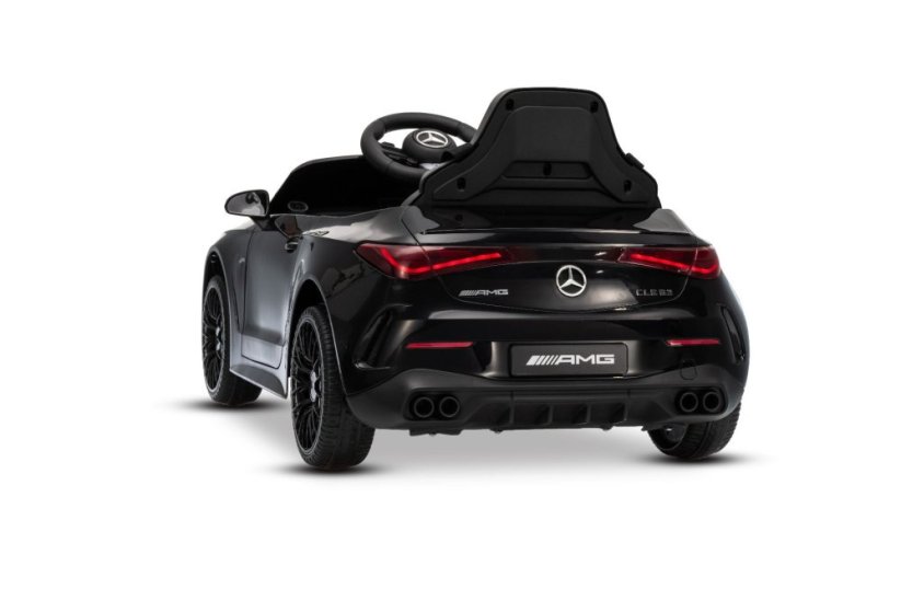 Beneo Elektrické autíčko Mercedes CLE 12V s pohonom zadných kolies, čierne, Jednomiestne, Lítiová batéria, LED svetlá, široké sedadlo, 2,4 GHz diaľkový ovládač, MP3 prehrávač so vstupom USB/AUX a Bluetooth, ORIGINAL Licencia
