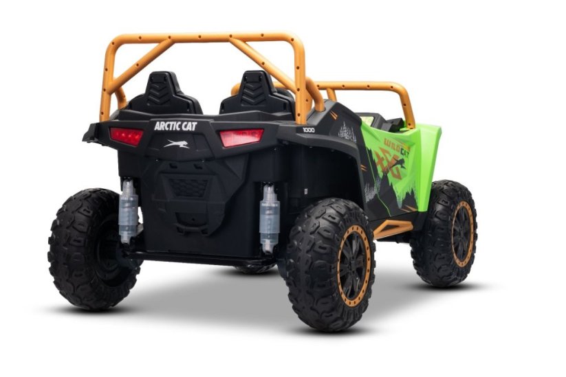 Elektrická buggy Arctic CAT XXL 4x4 24V, zelená, dvoumístná, Měkká EVA kola, Výkonné motory, Lithiová baterie, MP3 přehrávač s Bluetooth, Odpružená zadní náprava, Koženková sedadla, Originální licence