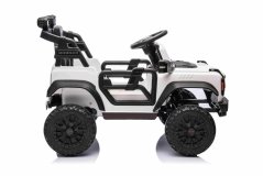 Elektrické autíčko Beneo Ford Bronco s pohonem zadních kol s licencí (Jednomístné), bílé, Lithiová baterie, Vysoký podvozek, široké sedátko, Odpružená zadní náprava, 2,4 GHz Dálkový ovladač, MP3 přehrávač se vstupem USB, LED