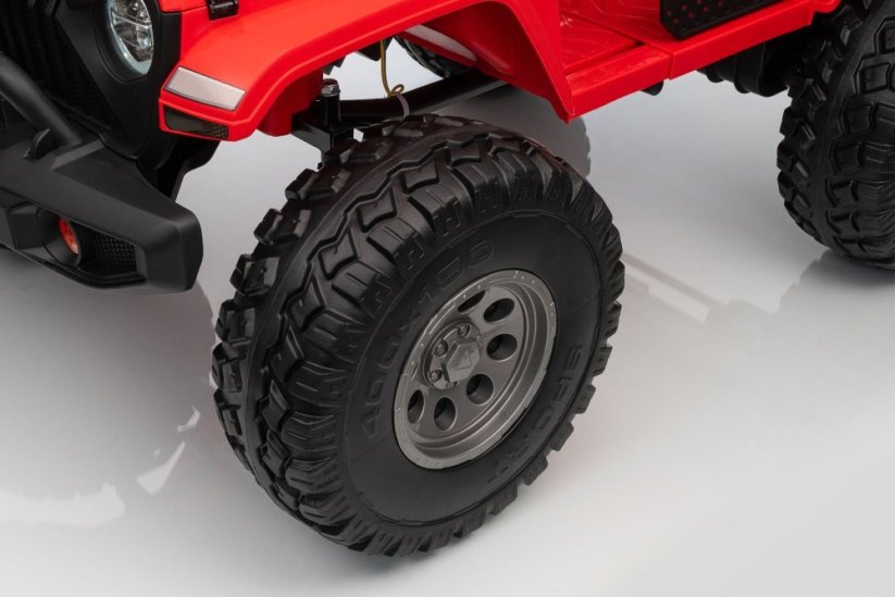 Elektrické autíčko Beneo Motors OFFRIDE 4x4² Dvoumístné 12V, červené, MP3 Přehrávač s USB/AUX vstupem, Pohon 4x4, Lithiová Baterie, EVA kola s odpružením, Dálkový ovladač, LED Světla