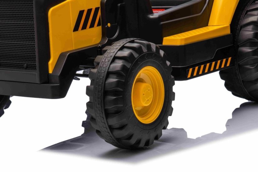 Beneo Licencovaný elektrický Bagr Caterpillar, Jednomístný, žlutý, USB vstupem na MP3 Přehrávači, Zadním pohonem s 2 x 30W Motory a Lithiovou baterií