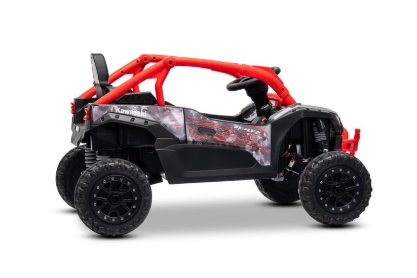 Elektrické autíčko Kawasaki TERYX KRX 1000 12V, červené, jednomiestne, odpružená zadná náprava, 2,4 Ghz diaľkové ovládanie, Lítiová batéria, 2 x 25W Motory, MP3 s USB/AUX,
