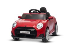 Beneo Elektrické auto BMW Mini Cooper 12V, červené, USB vstup s Bluetooth připojením na MP3 přehrávač, 2,4GHz dálkové ovládání, 2 x 25W motor, lithiová baterie, LED světla, ORIGINÁLNÍ licence