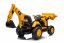 Beneo Licencovaný elektrický Bagr Caterpillar se svahovací i výkopovou lžící, Jednomístný, žlutý, USB vstupem na MP3 Přehrávači, Zadním pohonem s 2 x 30W Motory a Lithiovou baterií