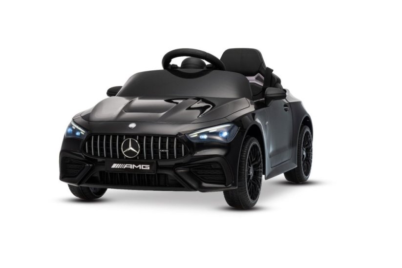 Beneo Elektrické autíčko Mercedes CLE 12V s pohonom zadných kolies, čierne, Jednomiestne, Lítiová batéria, LED svetlá, široké sedadlo, 2,4 GHz diaľkový ovládač, MP3 prehrávač so vstupom USB/AUX a Bluetooth, ORIGINAL Licencia