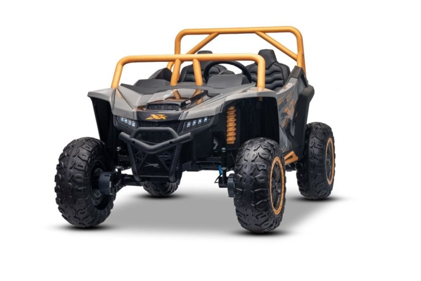Elektrická buggy Arctic CAT XXL 4x4 24V, šedá, dvoumístná, měkká EVA kola, výkonné motory, lithiová baterie, MP3 přehrávač s Bluetooth, odpružená zadní náprava, koženková sedadla, originální licence