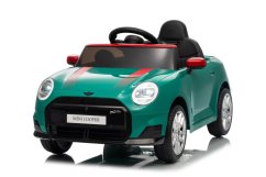 Beneo Elektrické autíčko BMW Mini Cooper 12V, zelené, USB Vstup s Bluetooth pripojením na MP3 Prehrávači, 2,4 GHz diaľkové ovládanie, 2 x 25W Motor, Lítiová batéria, LED svetlá, ORIGINAL licencia