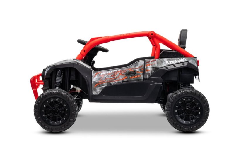 Elektrické autíčko Kawasaki TERYX KRX 1000 12V, červené, jednomiestne, odpružená zadná náprava, 2,4 Ghz diaľkové ovládanie, Lítiová batéria, 2 x 25W Motory, MP3 s USB/AUX,