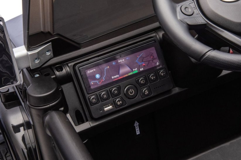 Beneo Elektrické autíčko Toyota FJ Cruiser XXL s pohonom 4x4, licencované (Dvojmiestne), čierne, Prenosná lítiová batéria, Vysoký podvozok, Dve sedadlá, Odpružená zadná náprava, 2,4 GHz Diaľkový ovládač, MP3 prehrávač s Bt, LED