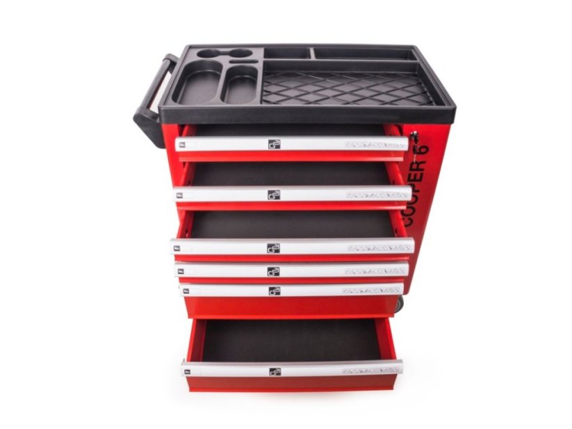 Dílenský vozík G21 Cooper 6, červený