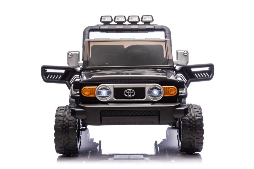 Beneo Elektrické autíčko Toyota FJ Cruiser XXL s pohonom 4x4, licencované (Dvojmiestne), čierne, Prenosná lítiová batéria, Vysoký podvozok, Dve sedadlá, Odpružená zadná náprava, 2,4 GHz Diaľkový ovládač, MP3 prehrávač s Bt, LED