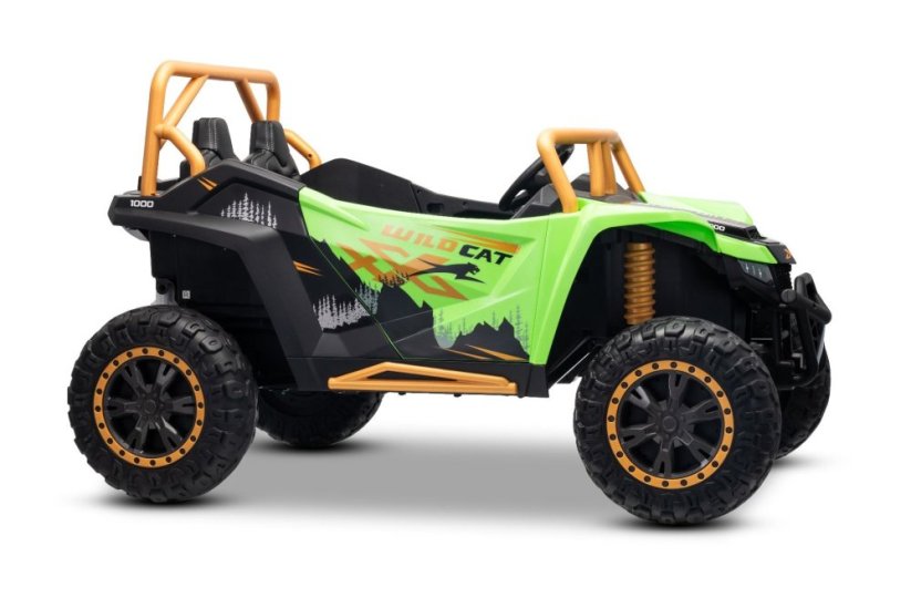 Elektrická buggy Arctic CAT XXL 4x4 24V, zelená, dvoumístná, Měkká EVA kola, Výkonné motory, Lithiová baterie, MP3 přehrávač s Bluetooth, Odpružená zadní náprava, Koženková sedadla, Originální licence