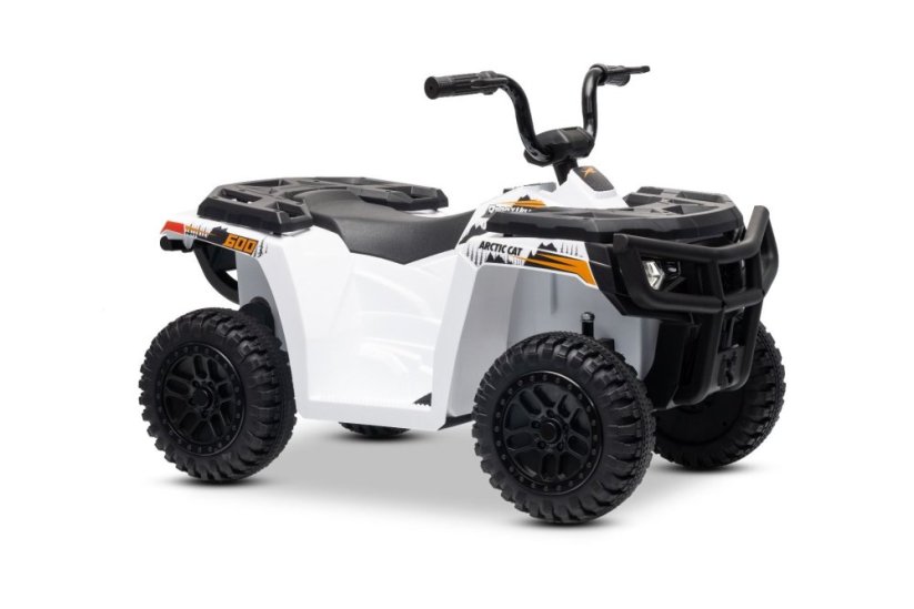 Elektrická štvorkolka Beneo Arctic Cat 12V so zadným pohonom, biela, LED svetlá, Lítiová batéria, 2 x 25W motor, Originál Licencia