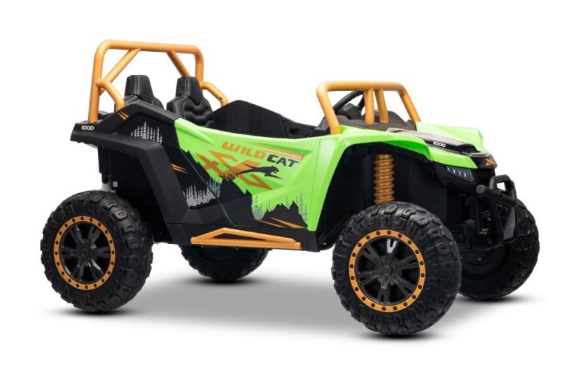 Elektrická buggy Arctic CAT XXL 4x4 24V, zelená, dvoumístná, Měkká EVA kola, Výkonné motory, Lithiová baterie, MP3 přehrávač s Bluetooth, Odpružená zadní náprava, Koženková sedadla, Originální licence
