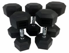 Sada jednoručných činiek Tunturi Hexa 12-20 kg (5 párov)