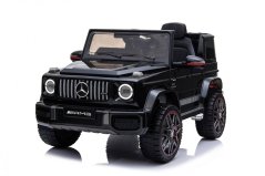 Beneo Elektrické autíčko Mercedes G jednomiestné sedadlo 12V batéria 24 GHz Do 2xmotor USB SD karta orginal licencia čierna
