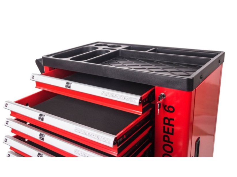 Dílenský vozík G21 Cooper 6, červený