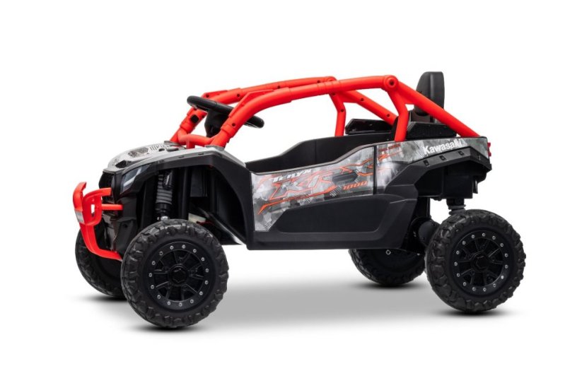 Elektrické autíčko Kawasaki TERYX KRX 1000 12V, červené, jednomiestne, odpružená zadná náprava, 2,4 Ghz diaľkové ovládanie, Lítiová batéria, 2 x 25W Motory, MP3 s USB/AUX,