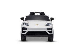 Elektrické autíčko Beneo Porsche Macan 12V s pohonom zadných kolies a licenciou (Jednomiestne), biele, Lítiová batéria, široké sedadlo, Odpružené nápravy, 2,4 GHz Diaľkový ovládač, MP3 prehrávač so vstupom USB/AUX, LED svetlá
