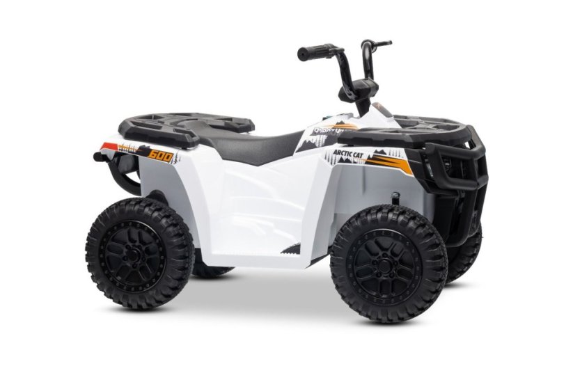 Elektrická štvorkolka Beneo Arctic Cat 12V so zadným pohonom, biela, LED svetlá, Lítiová batéria, 2 x 25W motor, Originál Licencia