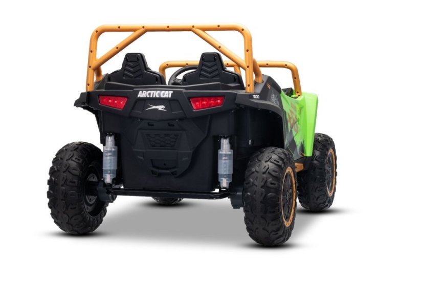 Elektrická bugina Arctic CAT XXL 4x4 24V, zelená, dvojmiestna, Mäkké EVA kolesá, Výkonné motory, Lítiová batéria, MP3 Prehrávač s Bluetoothom, odpružená zadná náprava, koženkové sedadlá, Originál Licencia