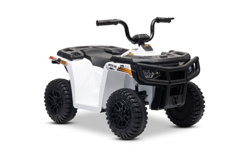 Elektrická štvorkolka Beneo Arctic Cat 12V so zadným pohonom, biela, LED svetlá, Lítiová batéria, 2 x 25W motor, Originál Licencia