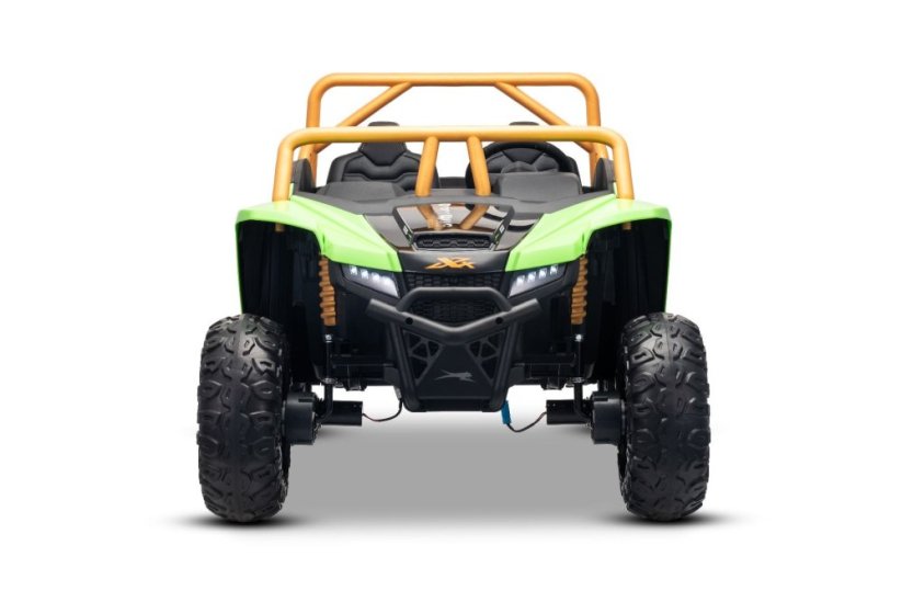 Elektrická buggy Arctic CAT XXL 4x4 24V, zelená, dvoumístná, Měkká EVA kola, Výkonné motory, Lithiová baterie, MP3 přehrávač s Bluetooth, Odpružená zadní náprava, Koženková sedadla, Originální licence