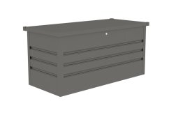 Záhradný box G21 Denver 400 L, metalický šedý plechový