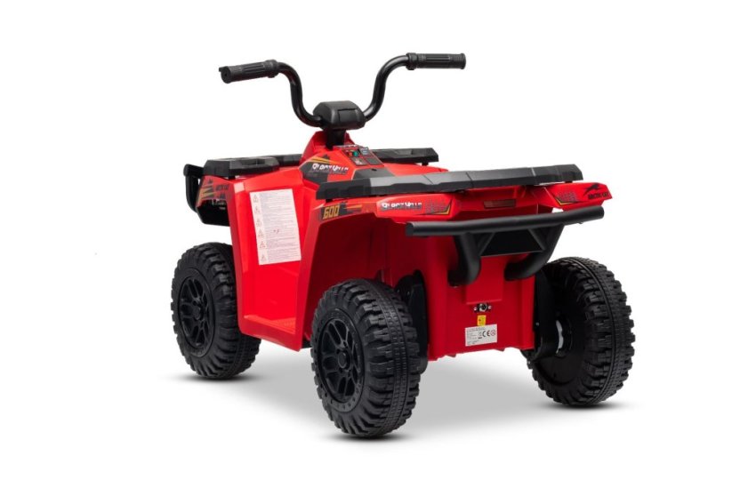 Elektrická čtyřkolka Beneo Arctic Cat 12V se zadním pohonem, červená, LED světla, lithiová baterie, 2 x 25W motor, originální licence