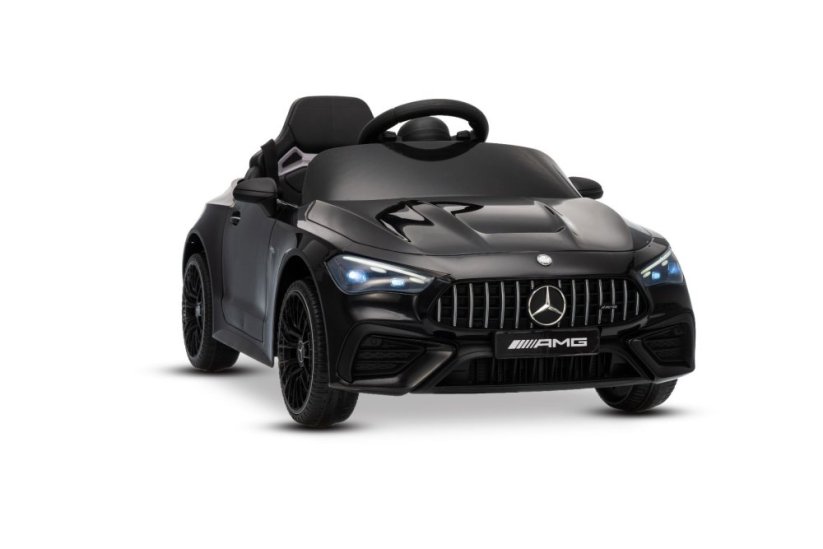 Beneo Elektrické autíčko Mercedes CLE 12V s pohonom zadných kolies, čierne, Jednomiestne, Lítiová batéria, LED svetlá, široké sedadlo, 2,4 GHz diaľkový ovládač, MP3 prehrávač so vstupom USB/AUX a Bluetooth, ORIGINAL Licencia
