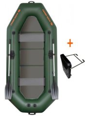 Čln Kolibri K-280TP zelený pevná podlaha + držiak motora